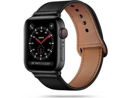 TECH-PROTECT LEATHERFIT APPLE WATCH 4 / 5 / 6 / 7 / 8 / SE / ULTRA (42 / 44 / 45 / 49 MM) BLACK