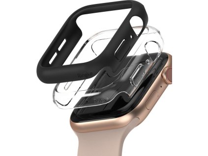 RINGKE SLIM 2-PACK APPLE WATCH 4/5/6/SE 44MM CLEAR & BLACK