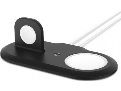 SPIGEN MAGFIT DUO APPLE MAGSAFE & APPLE WATCH CHARGER STAND BLACK