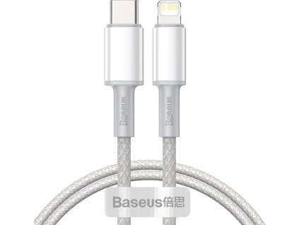 Baseus High Density Braided Series Fast Charging Datový Kabel USB-C - Lightning 20W 1m White