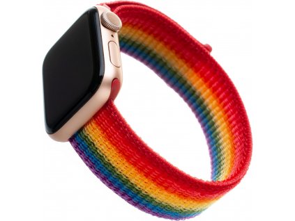 Nylonový řemínek FIXED Nylon Strap pro Apple Watch 38/40/41mm, duhový