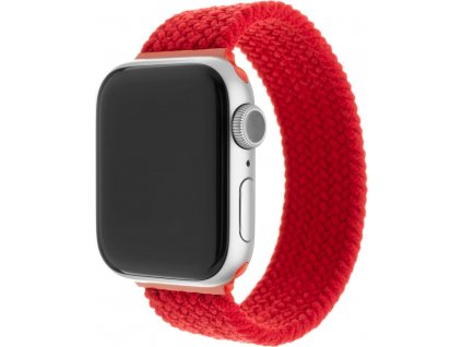 Elastický nylonový řemínek FIXED Nylon Strap pro Apple Watch 42/44/45/49mm, velikost L, červený