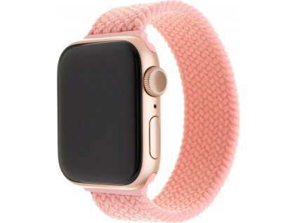 Elastický nylonový remienok FIXED Nylon Strap pre Apple Watch 42/44/45/49mm, veľkosť S, ružový