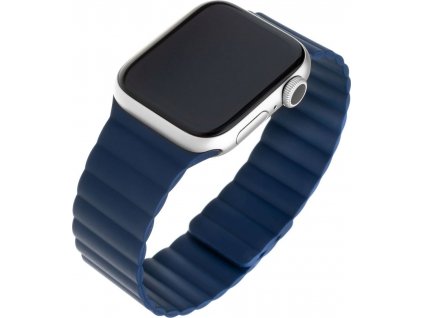 Silikonový řemínek FIXED Magnetic Strap s magnetickým zapínáním pro Apple Watch 38/40/41mm, modrý