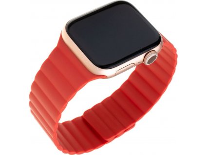 Silikonový řemínek FIXED Magnetic Strap s magnetickým zapínáním pro Apple Watch 38/40/41mm, červený