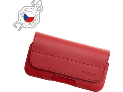 Horizontální kožené pouzdro FIXED Posh se zavíráním, velikost 4XL+, červené