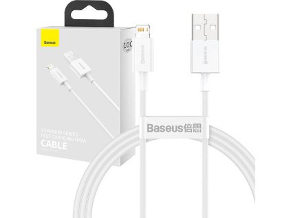 Kabel USB na Lightning řady Baseus Superior, 2,4 A, 1 m (bílý)