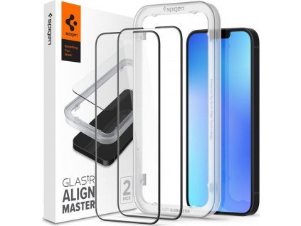 Tvrdené sklo Spigen TR Align Master, čierna 2-Pack - iPhone 13/13 Pro/14