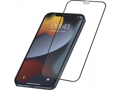 Ochranné tvrzené sklo pro celý displej Cellularline CAPSULE pro Apple iPhone 13 Pro Max, černé