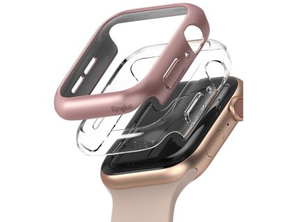 RINGKE SLIM 2-PACK APPLE WATCH 4 / 5 / 6 / SE (40 MM) CLEAR & ROSE GOLD