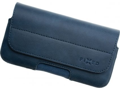 Horizontální kožené pouzdro FIXED Posh se zavíráním, velikost 6XL+, modré