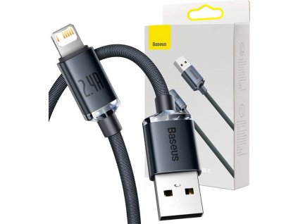 Kabel Baseus Crystal Shine USB-Lightning, 2,4 A, 2 m (černý)