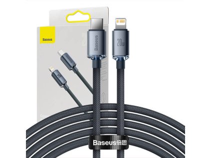 Kabel Baseus Crystal Shine USB-C na Lightning, 20 W, PD, 2 m (černý)