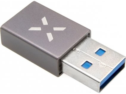 Redukcia z hliníka FIXED Link USB-C na USB-A, sivá