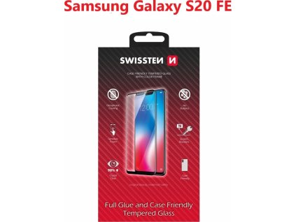 SKLO SWISSTEN FULL GLUE, COLOR FRAME, CASE FRIENDLY SAMSUNG G780 GALAXY S20 FE ČIERNE