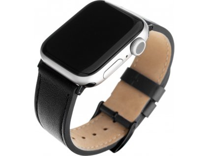 Kožený řemínek FIXED Leather Strap pro Apple Watch 42/44/45/49mm, černý