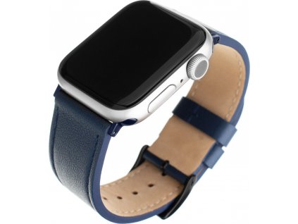 Kožený řemínek FIXED Leather Strap pro Apple Watch 42/44/45/49mm, modrý