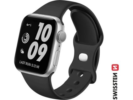 SWISSTEN ŘEMÍNEK PRO APPLE WATCH SILIKONOVÝ 42 / 44 / 45 / 49 mm ČERNÝ