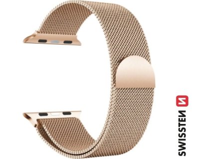 SWISSTEN REMIENOK PRE APPLE WATCH MILÁNSKY ŤAH 42-44 mm ZLATÝ