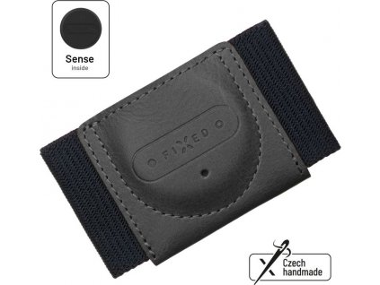 Kožená peňaženka FIXED Sense Tiny Wallet so smart trackerom FIXED Sense, čierna