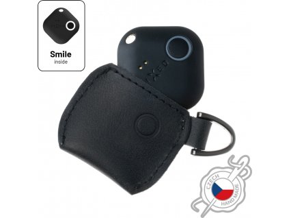 Kožené pouzdro FIXED Smile Case se smart trackerem FIXED Smile Pro, černé