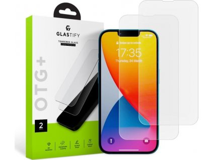 Tvrzené sklo GLASTIFY OTG+ 2-PACK IPHONE 13 PRO MAX / 14 PLUS / 15 PLUS CLEAR