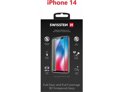 SKLO SWISSTEN ULTRA DURABLE 3D FULL GLUE GLASS APPLE IPHONE 14 ČIERNE