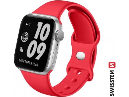 SWISSTEN ŘEMÍNEK PRO APPLE WATCH SILIKONOVÝ 38 / 40 / 41 mm ČERVENÝ