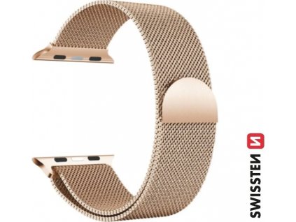 SWISSTEN REMIENOK PRE APPLE WATCH MILÁNSKY ŤAH 38-40 mm ZLATÝ