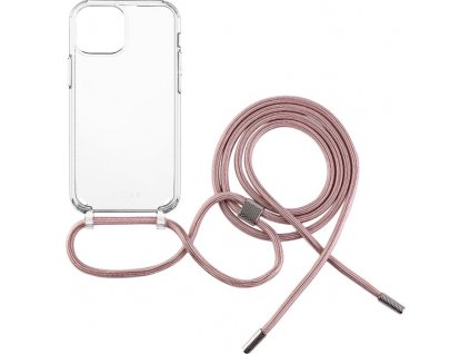 Púzdro FIXED Pure Neck s ružovou šnúrkou na krk pre Apple iPhone 13 mini
