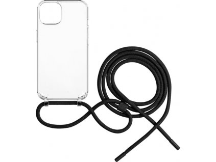 Púzdro FIXED Pure Neck s čiernou šnúrkou na krk pre Apple iPhone 14 Plus