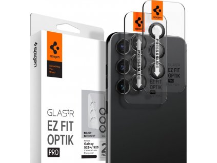 Ochrana čočky fotoaparátu SPIGEN OPTIK.TR ”EZ FIT” CAMERA PROTECTOR 2-PACK GALAXY S23 / S23+ PLUS BLACK