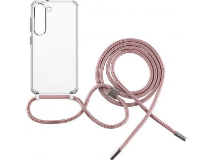 Púzdro FIXED Pure Neck s ružovou šnúrkou na krk pre Samsung Galaxy S23