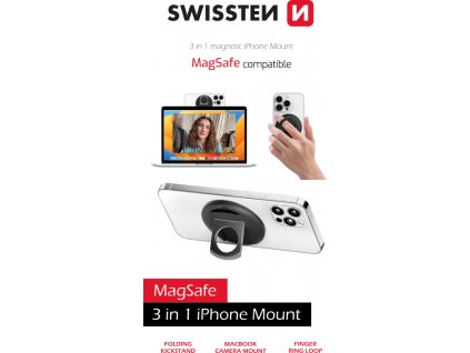 SWISSTEN 3in1 MagStick IPHONE MOUNT BLACK (kompatibilný s MagSafe)