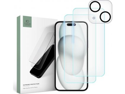 Tvrzené sklo TECH-PROTECT SUPREME SET IPHONE 15 PLUS CLEAR