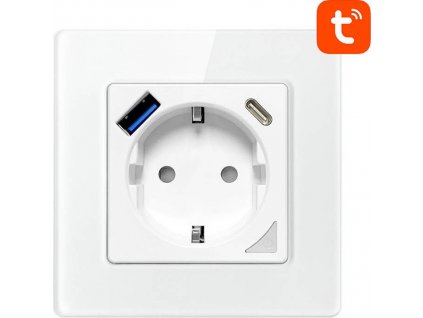 Smart WiFi Wall Socket Avatto N-WOT10-USB-W TUYA USB USB-C (biela)