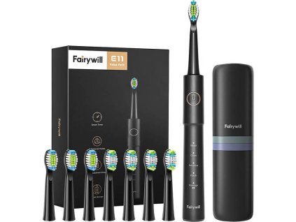 Sonic toothbrush with head set and case FairyWill FW-E11 (black)