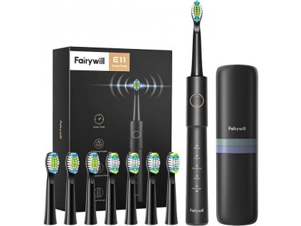 Sonic toothbrush with head set and case FairyWill FW-E11 (black)