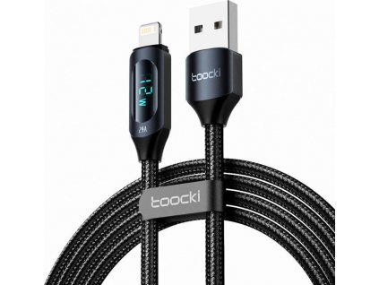 Toocki nabíjací kábel USB s Lightning, 1m, 12W (čierny)