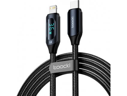 Toocki nabíjecí kabel USB-C s Lightning, 1m, 36W (černý)