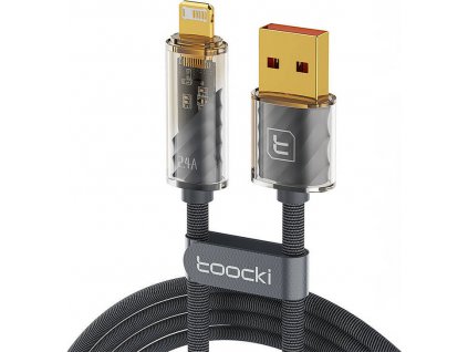 Nabíjací kábel Toocki USB s Lightning, 1m, 12W (sivý)