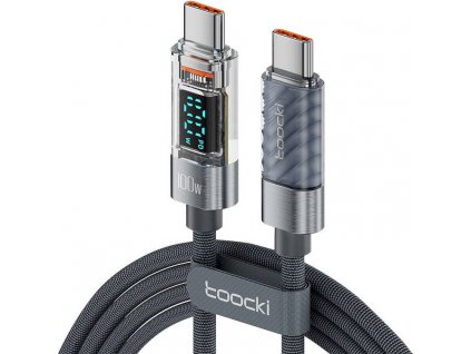 Kábel Toocki Charging Cable USB-C-USB-C, 1m, 100W (Grey)
