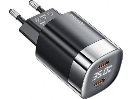 Sieťová nabíjačka Toocki 2x USB-C, GaN 35W charger (black)