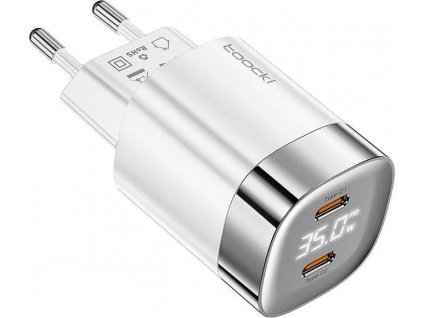 Sieťová nabíjačka Toocki Charger 2xC Gan 35W (White)