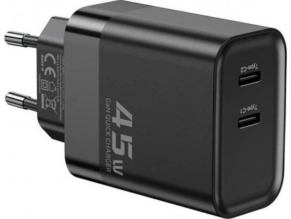 Sieťová nabíjačka Toocki Charger 2C 45W (Black)