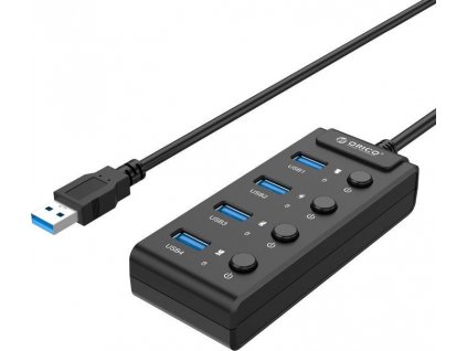 Orico USB 3.0. Hub s prepínačmi, 5x USB (čierny)