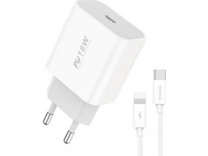 Sieťová nabíjačka Foneng EU23 18W + kábel USB-C na Lightning pre iPhone
