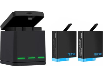 Tříslotový nabíjecí box Telesin pro GoPro Hero 5/6/7/8 + 2 baterie (GP-BNC-801)