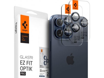 Ochranné sklo na šošovky fotoaparátu SPIGEN OPTIK.TR EZ FIT CAMERA PROTECTOR 2-PACK IPHONE 14 PRO / 14 PRO MAX / 15 PRO / 15 PRO MAX BLUE TITANIUM