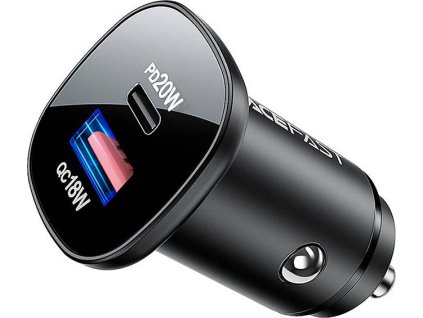Nabíječka do auta Acefast B1 mini 38W, USB + USB-C (černá)